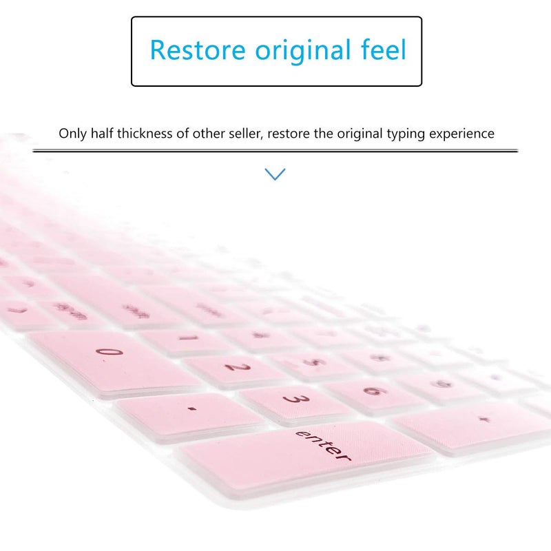 MUBUY-GOL Keyboard Cover for 2021 2020 15.6" Dell Inspiron 15 5000 5501 5502 5505 5508 5584 5593 5593 5598, Dell Inspiron 15 7000 7501 7506 7590 7591 7706, Dell Vostro 15 7590 7591 7500 US Keyboard Skin-GPINK - Image 5